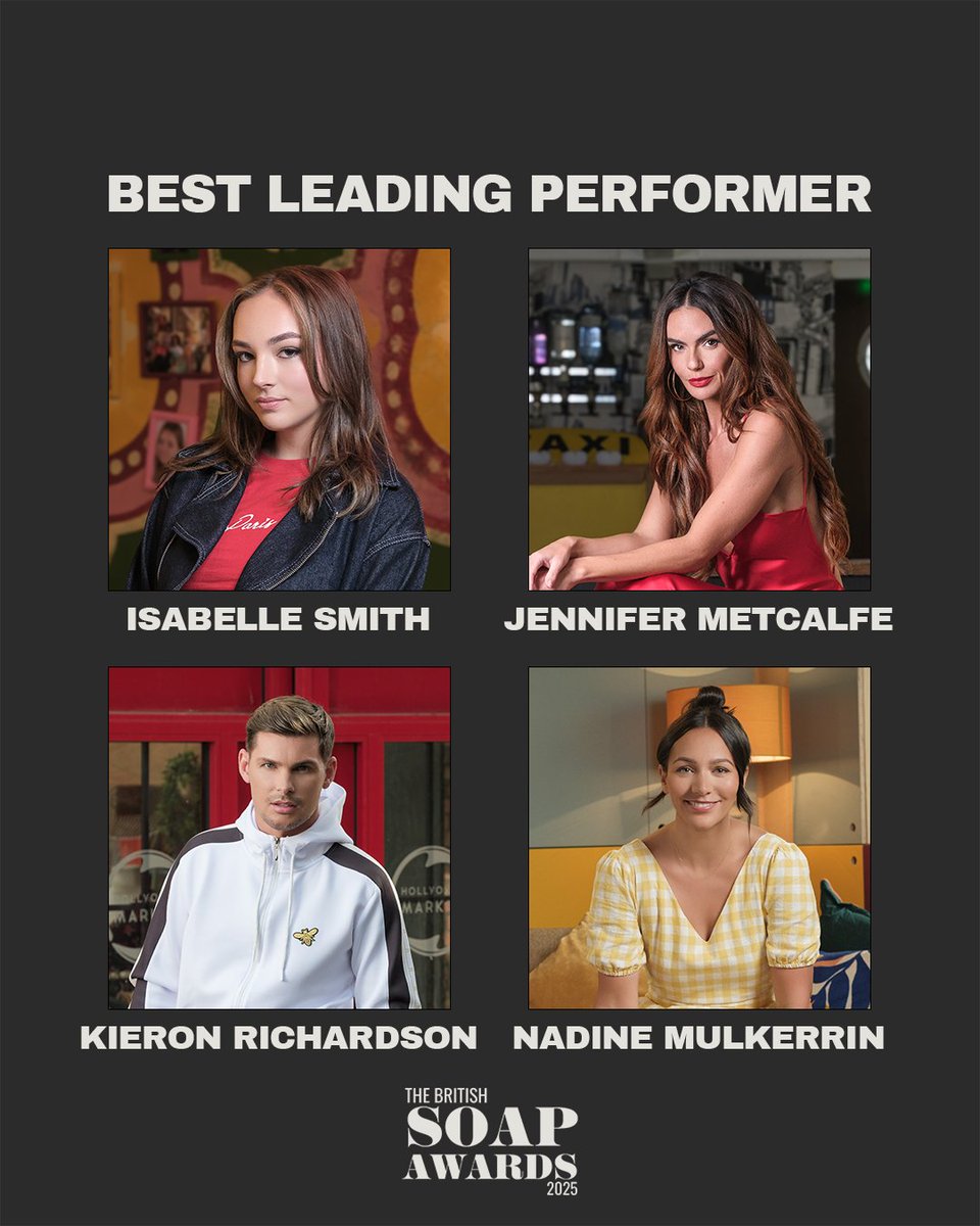 Here are this year’s nominees for ‘Best Leading Performer’.   
Head to the link in our bio now to vote! #TheBritishSoapAwards