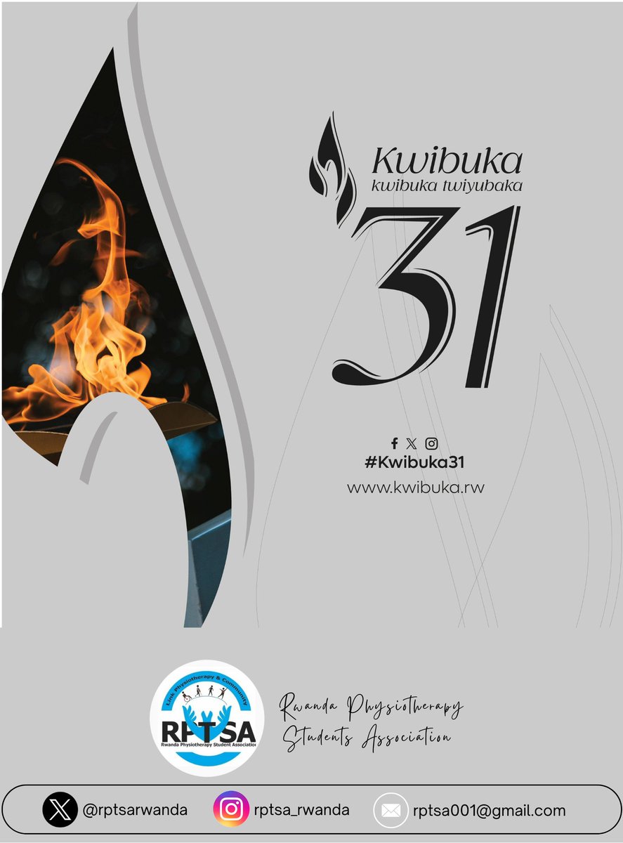 🕯️ Today, we stand with our nation in remembrance.
As RPTSA, we join all Rwandans in honoring the memory of the victims of the 1994 Genocide against the Tutsi.

Let us remember, unite, and renew.
#Kwibuka31 #NeverAgain