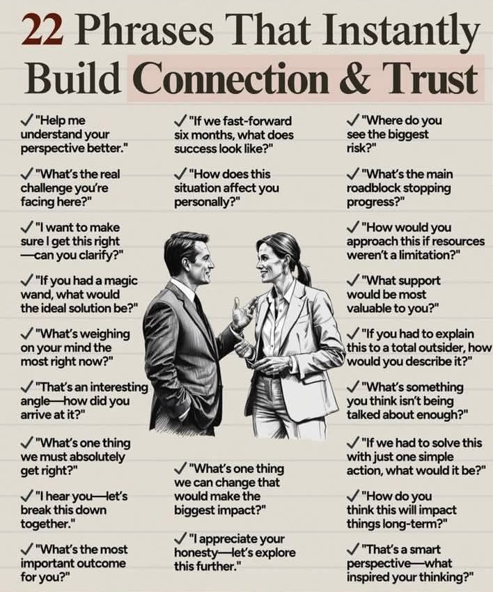 22 phrases that instantly build connection &amp; trust