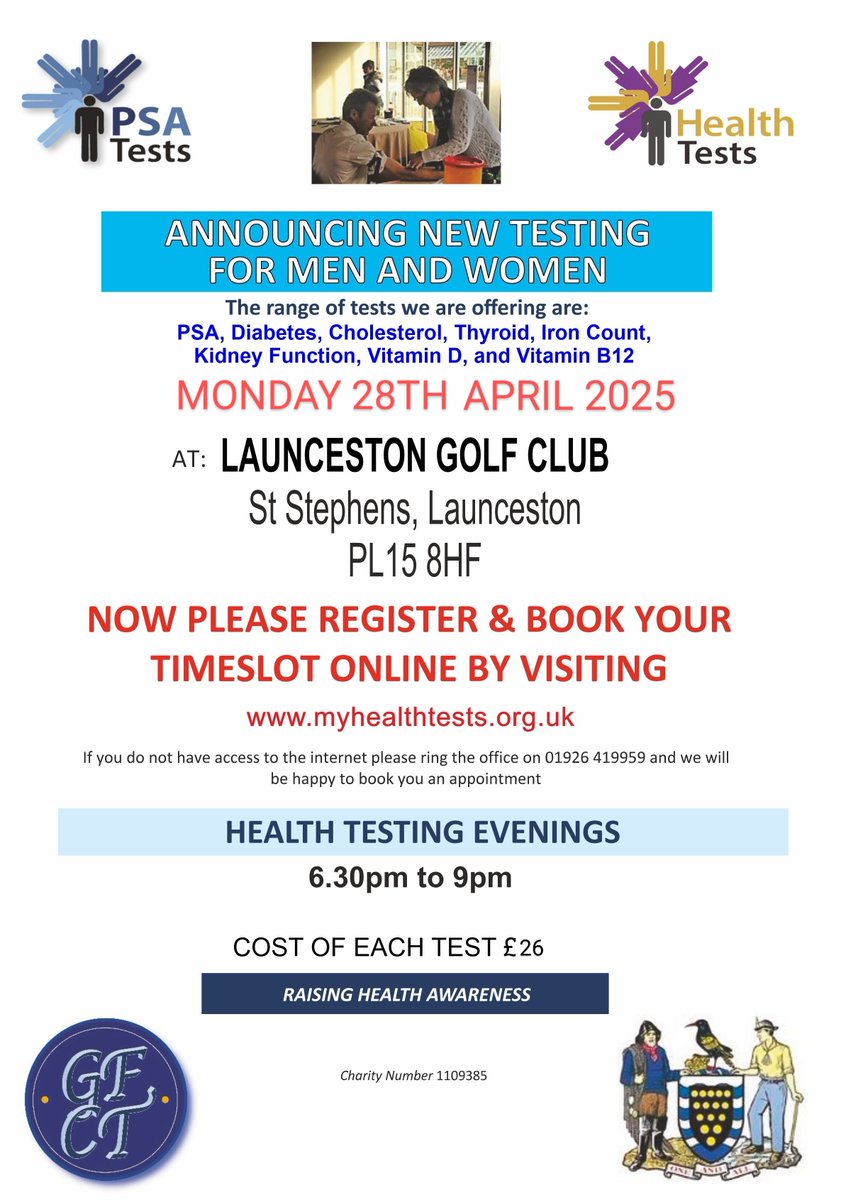PlymouthSportsNews (@plsportsnews) on Twitter photo Great #blood #testing initiative @ #Launceston Golf Club three weeks today <a href="/LauncestonGolfC/">Launceston Golf Club</a> 1830 tee off...
#PSA #prostate #cancer Great #blood #testing initiative @ #Launceston Golf Club three weeks today <a href="/LauncestonGolfC/">Launceston Golf Club</a> 1830 tee off...
#PSA #prostate #cancer