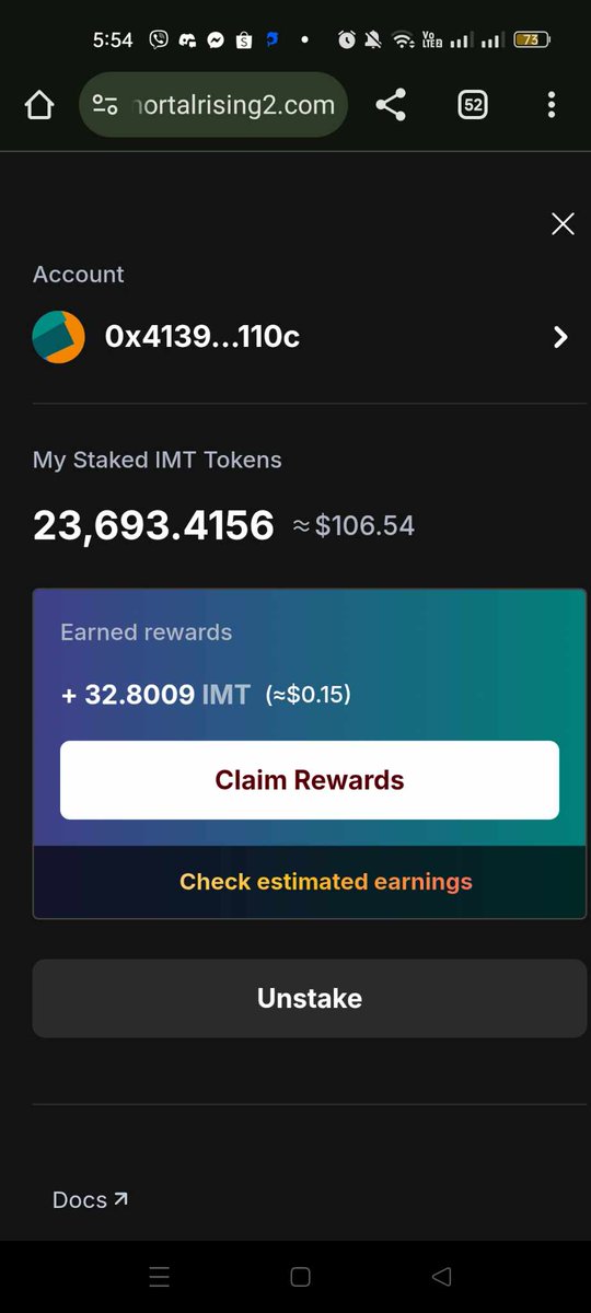 Bought more imt currently staking 74000 IMT. <a href="/jckdotim/">jckim.xyz</a> <a href="/immortalrising2/">Immortal Rising 2</a> i trust JC's words even though we are deep in red. Hoping for the best!