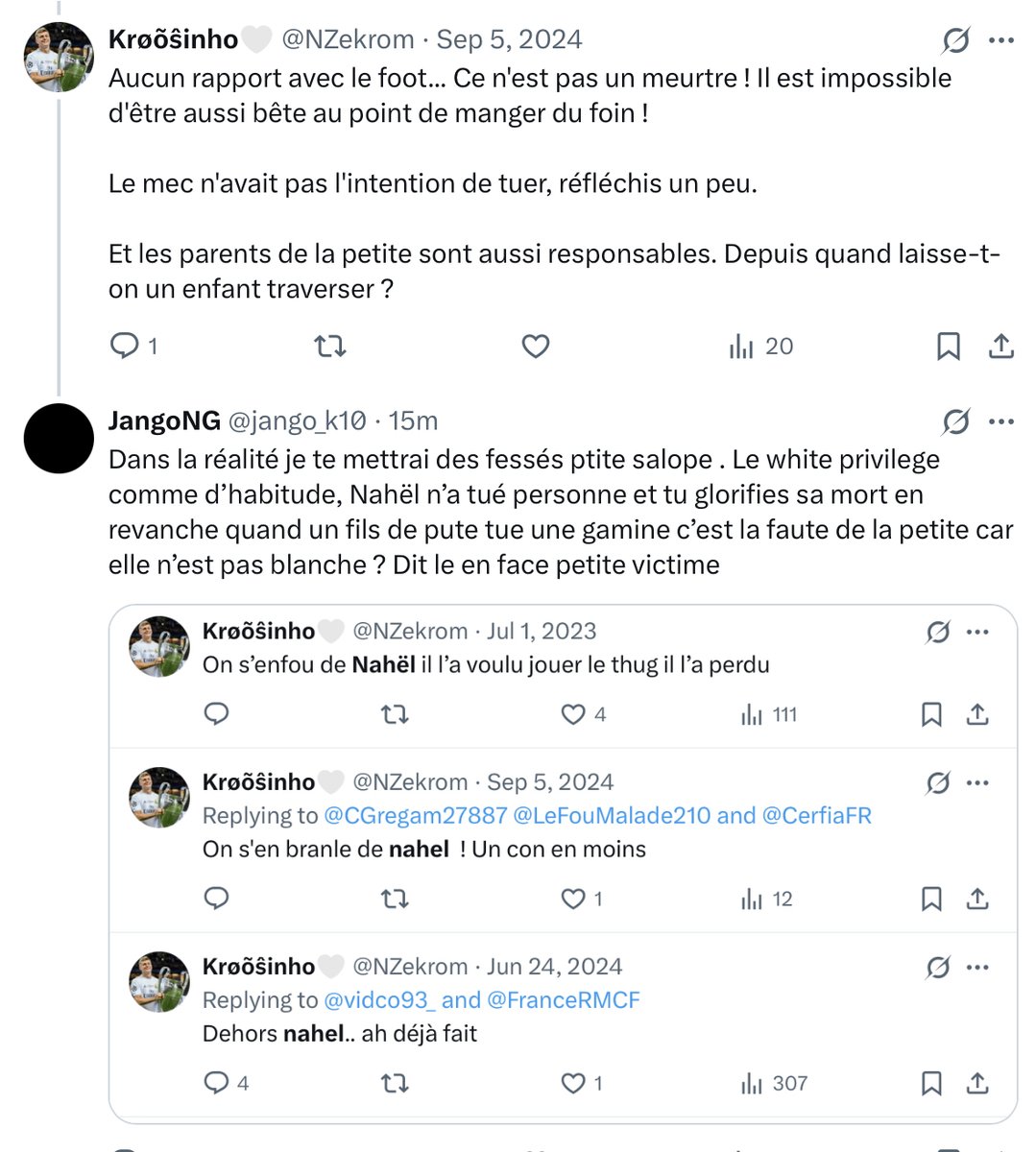 jango_k10's tweet photo. @amineeetrc @fit_ness20 @DeMolJonathan @mento927 @TahaBenhamedd @Aiki__18 @AzeRoX_Gaming @Amine_kiz @CharlyDesble, vous êtes follow au compte @NZekrom qui justifie la mort d’une petite fille, images https://t.co/kA1e4eEZLQ