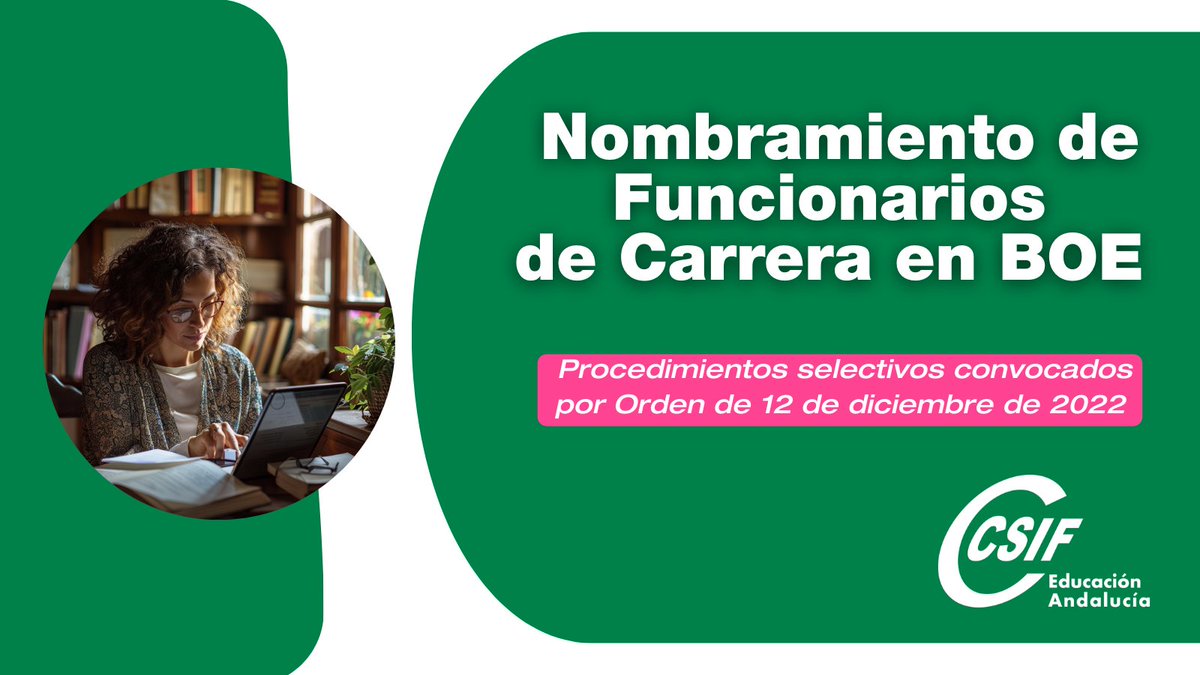 📄 El Ministerio de Educación, Formación Profesional y Deportes ha publicado la Orden EFD/333/2025, de 1 de abril, por la que se nombra personal funcionario de carrera a los seleccionados en los procedimientos selectivos convocados por la Consejería de DEyFP  por Orden de 12 de