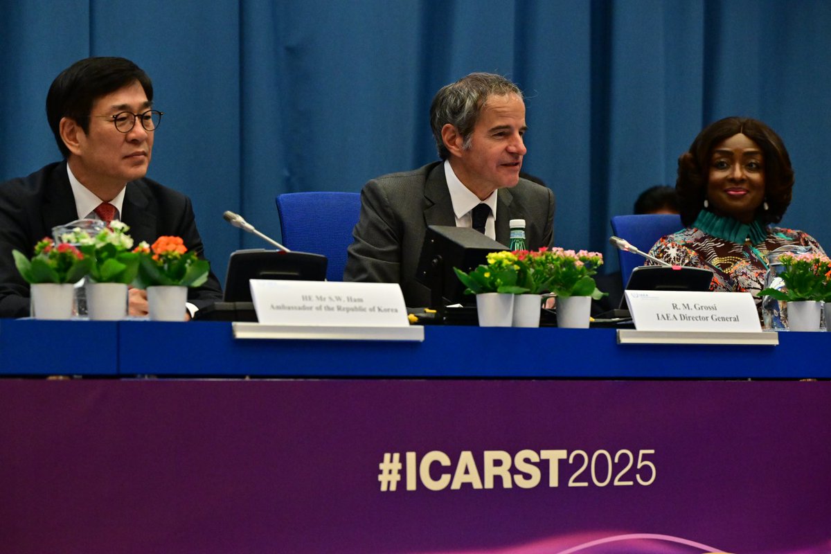 rafaelmgrossi's tweet image. Radiation technology improves lives—from safer food and medical tools to cleaner environments. At @IAEAorg we’re helping countries apply these tools where they’re needed most—safely, effectively and affordably.

Pleased to open @IAEAorg #ICARST2025. Watch: iaea.org/events/icarst-…