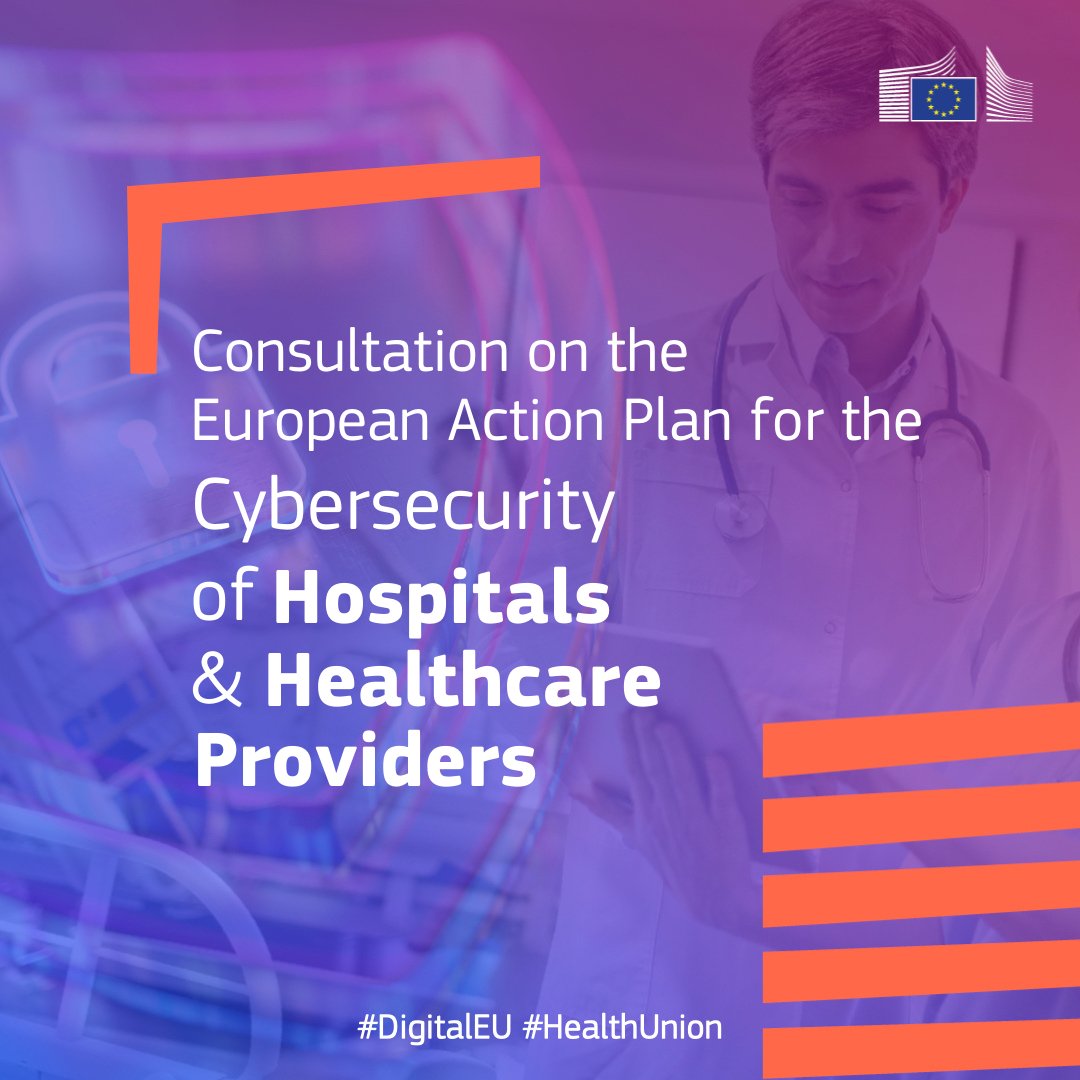 📢#HaveYourSay!
We want your feedback on the Cybersecurity Action Plan for hospitals &amp; healthcare providers. Your input will help shape future recommendations.
📍Deadline: 30 June
✍Contribute here: europa.eu/!Xyqkfp
💡Learn more: vimeo.com/1056776569/d54…
