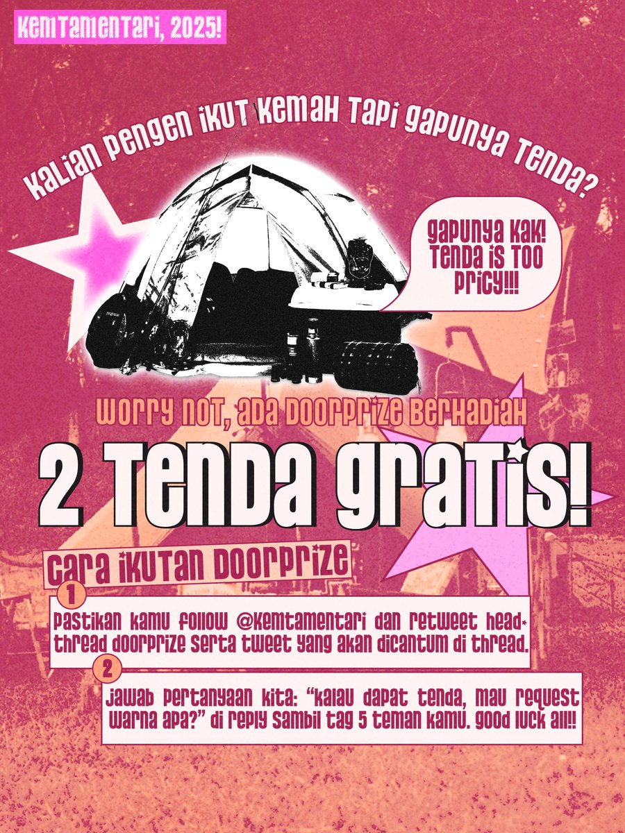 KemtaMentari's tweet image. ᅠ
Kesempatan  emas  buat  kamu   yang 
siap gas!  Ada  two special spots yang 
bisa kalian klaim dengan 𝗹𝘂𝗰𝗸𝘆 𝗴𝗶𝗿𝗹 🎀 
energy,  ikuti  peraturan  yang  ada dan 
jangan sampai kelewatan deadline ya!
ᅠ