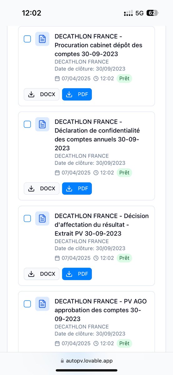 Suite à vos différents retours, voici quelques nouveautés :

- choix de la date de l’AG

- génération de l’extrait du PV avec la résolution d’affectation du résultat

- génération de la procuration pour le dépôt des comptes à l’EC (infos du cab à remplir sur la page Mon compte)