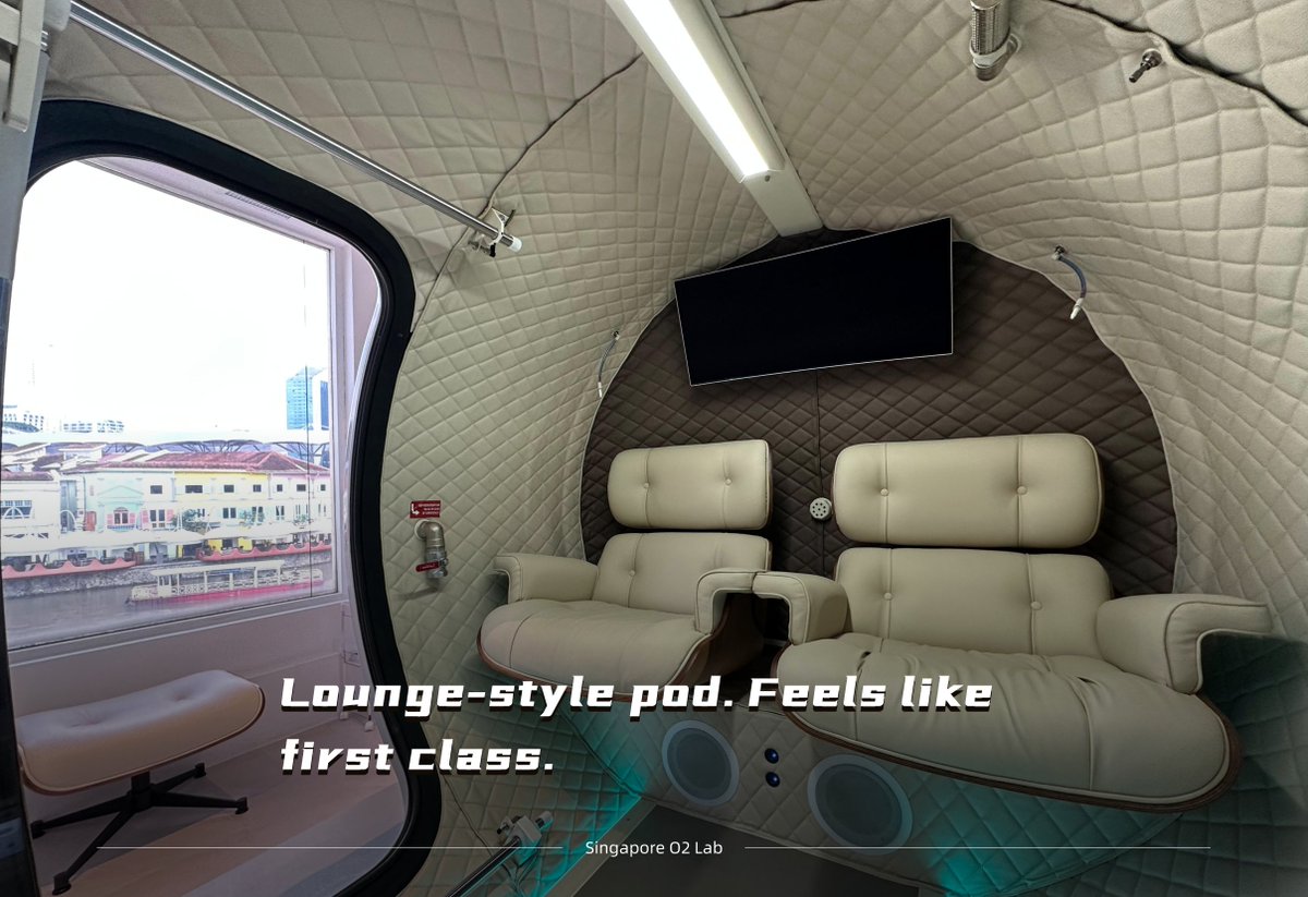 o2labco's tweet image. Step into the future of recovery. ✨
Our state-of-the-art hyperbaric oxygen chambers are designed for maximum comfort, performance, and wellness optimization.
Experience the O2 Lab difference. #OxygenTherapy #Wellness #O2Lab #HBOT #Recovery #SportsRecovery #HyperbaricHealing