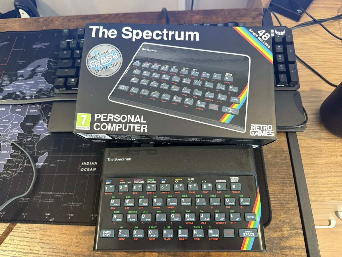 RichHeighton's tweet photo. Thanks to my wife for bringing this 80s retro nostalgia to South Africa. #zxspectrum #retrospectrum https://t.co/JrWWTvFEao