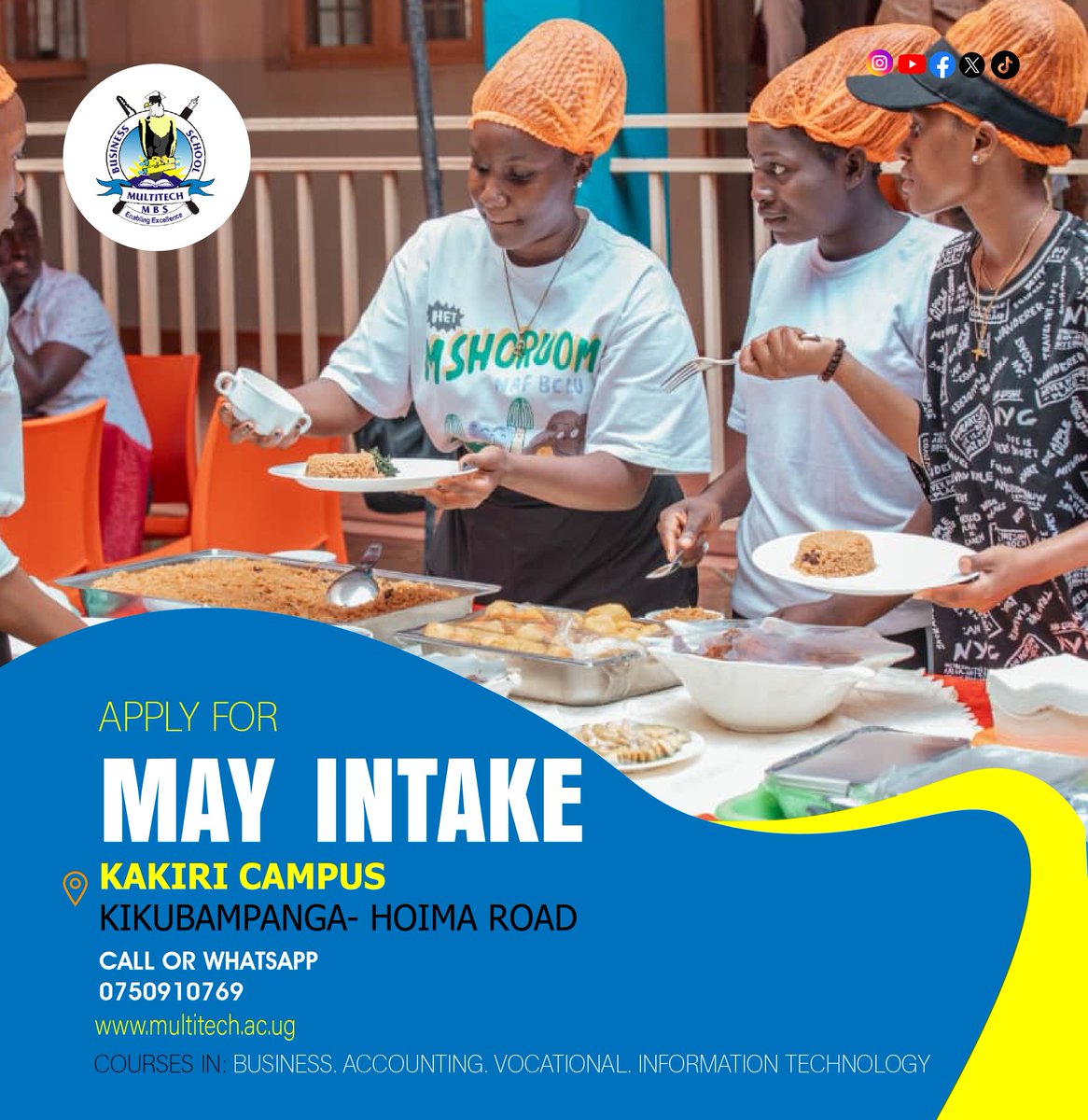MULTITECHBS's tweet photo. Colleagues.
Registration for May Intake is going on.
To apply visit any of our campuses in Kampala, Kakiri and Hoima or visit https://t.co/uar1jvks0q
#MayIntake
#MultitechBS https://t.co/Mj2NubfBCv