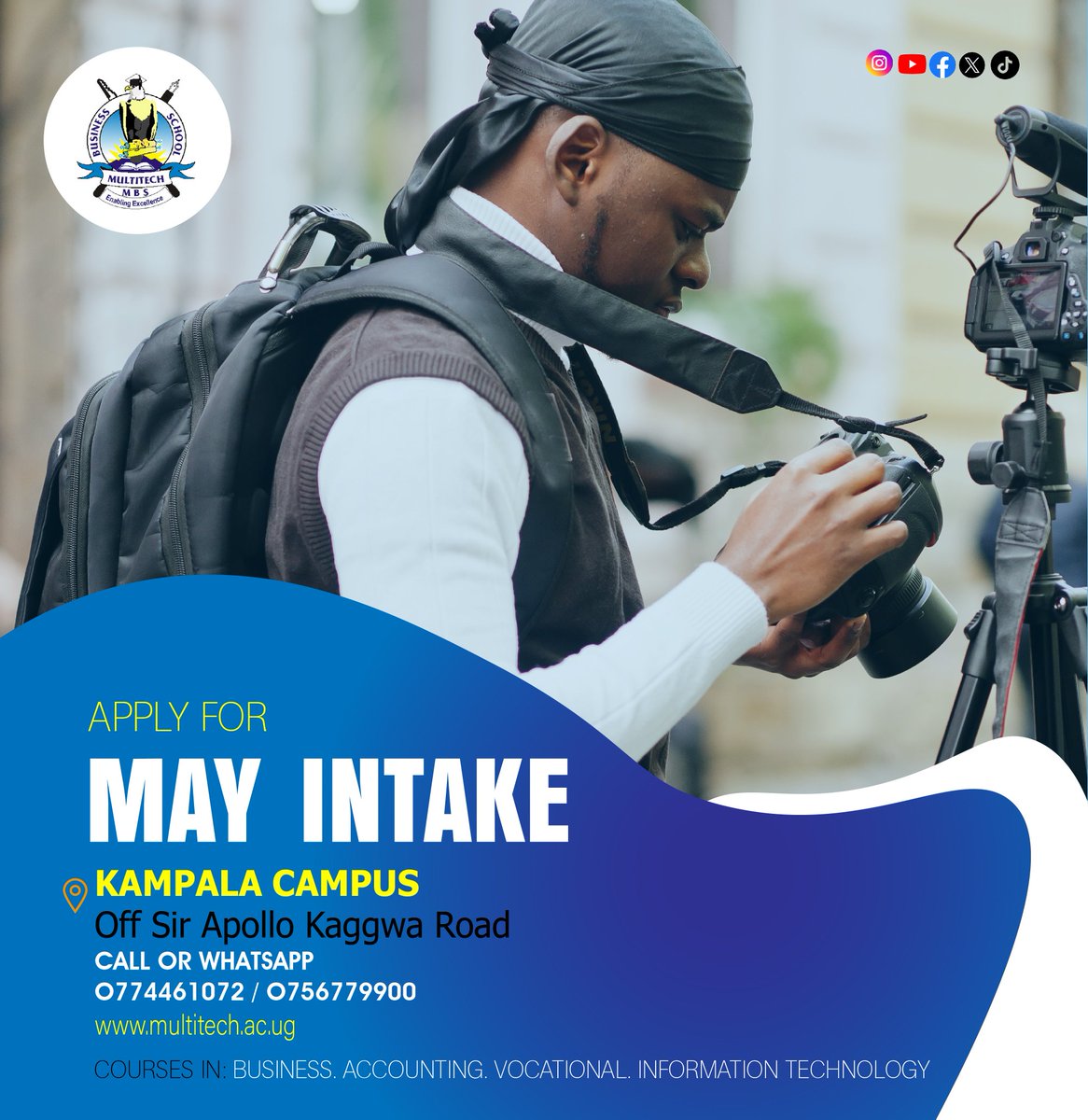 MULTITECHBS's tweet photo. Colleagues.
Registration for May Intake is going on.
To apply visit any of our campuses in Kampala, Kakiri and Hoima or visit https://t.co/uar1jvks0q
#MayIntake
#MultitechBS https://t.co/Mj2NubfBCv