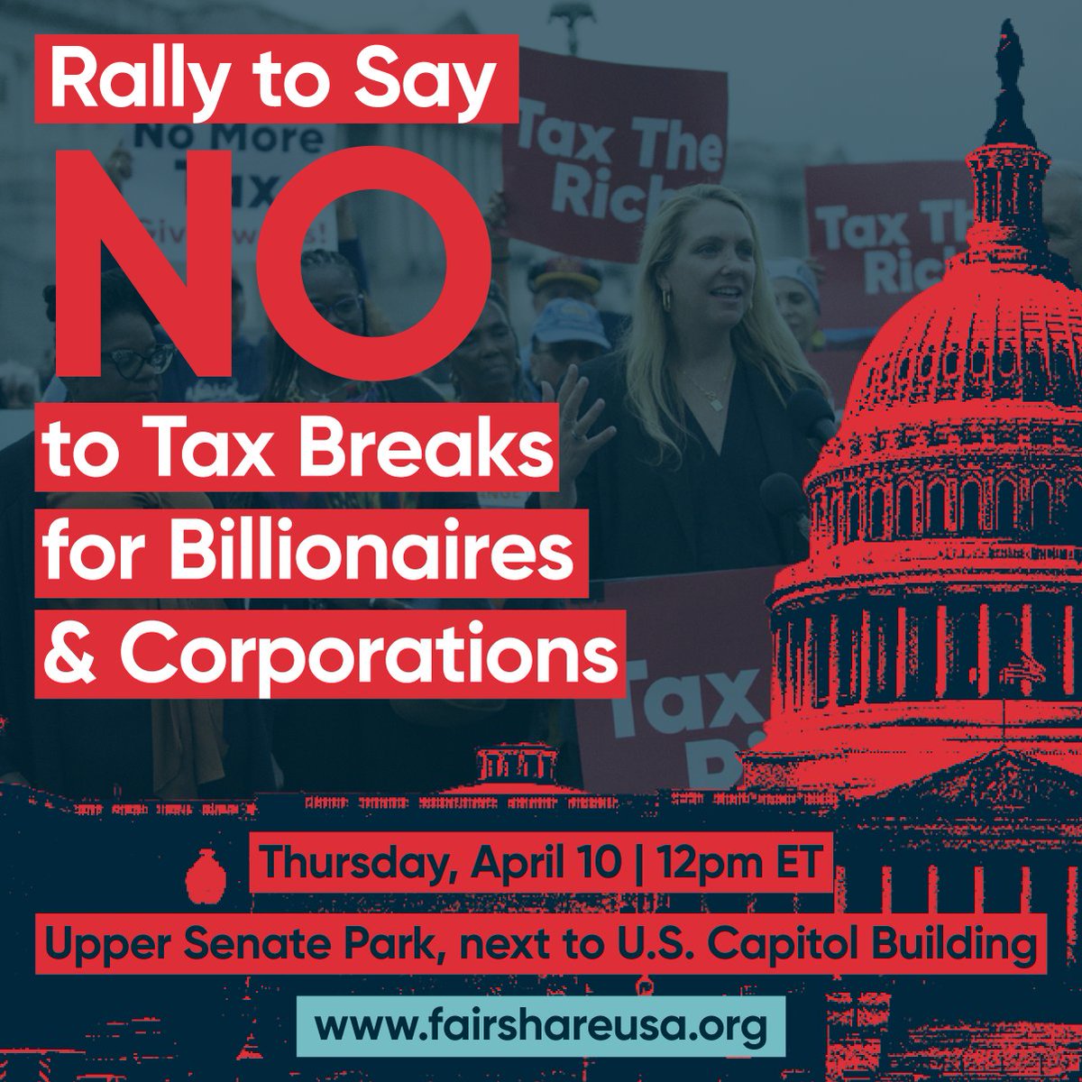 FairShare_USA's tweet image. Fair Share America, members of Congress, and a coalition of organizers from over 30 states will travel to Washington to meet with their elected representatives and hold a rally on Thursday, April 10th next to the U.S. Capitol Building. Our coalition will demand that Congress…