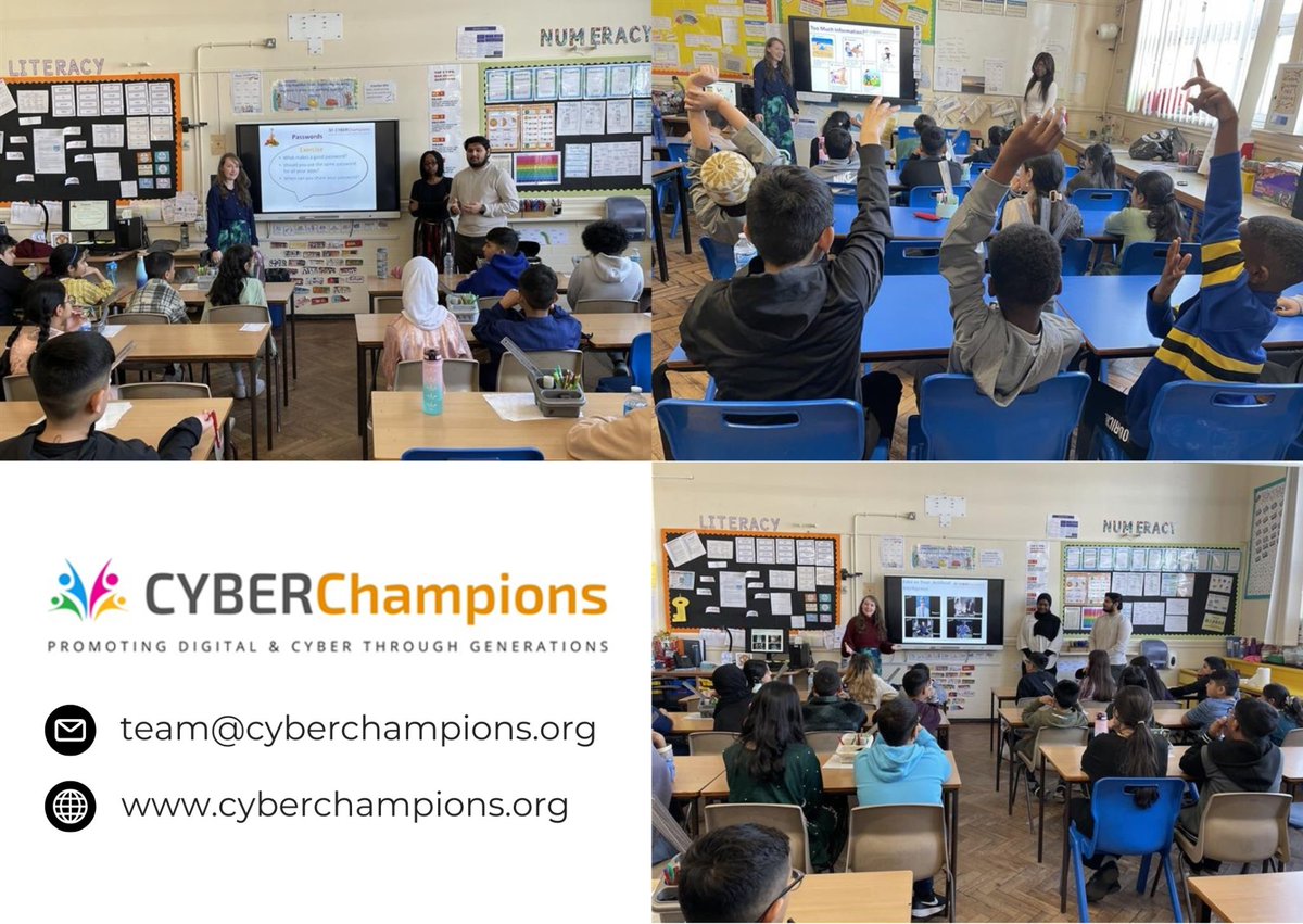 On Thursday, our fantastic #CyberChampions volunteers spent the day with Year 5 &amp; 6 children at <a href="/CanterburyCross/">Canterbury Cross Primary School</a> Primary School! Our interactive workshops focus on developing smart digital habits and cyber awareness, and it was brilliant to see the children so engaged!