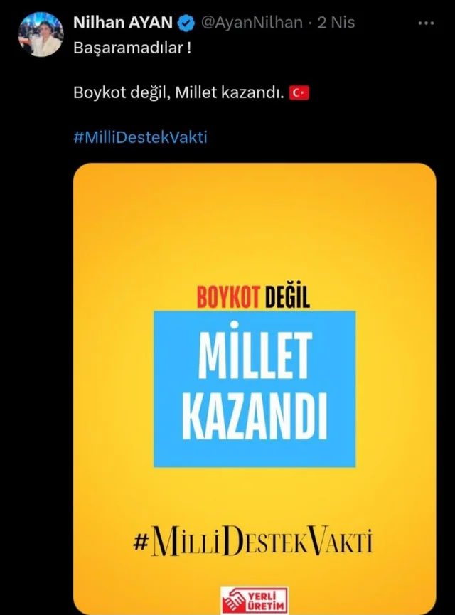 Pelit pastanelerini boykot listenize ekleyin. Nilhan haklı, millet kazacak ama kendi kaybedecek.
