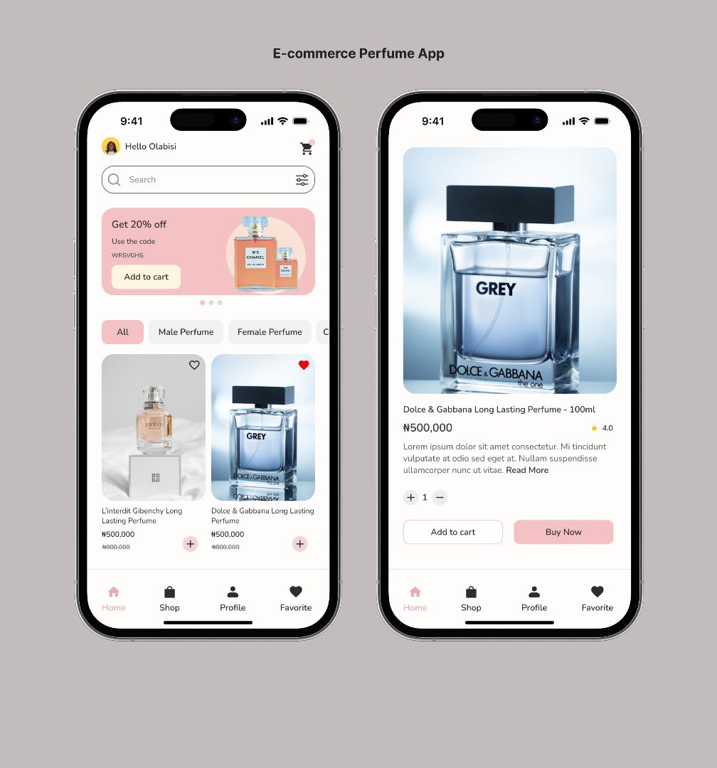 bisy_ola's tweet image. Designed a modern and minimal e-commerce experience for perfume lovers. Soft tones, clear CTAs, and product-focused UI. What do you think?

#UIDesign #UXDesign #EcommerceApp #PerfumeStore #DesignInspiration #UIUXDesign #EcommerceUI #PerfumeApp #MobileDesign #UXCaseStudy