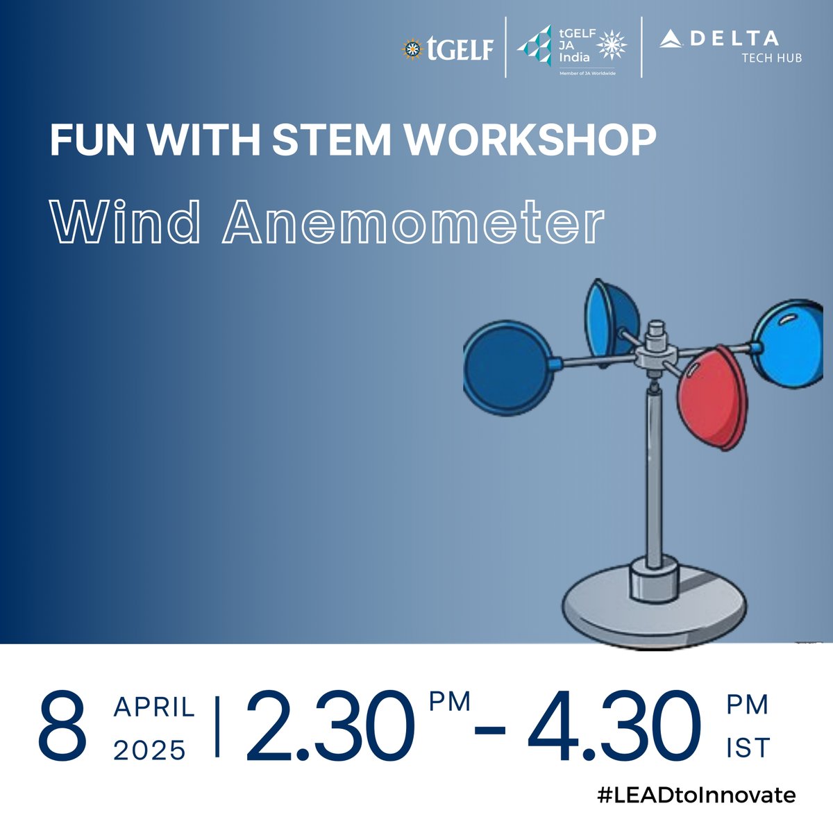 tGELF's tweet image. Exciting News Alert!

tGELF is organising an online immersive STEAM Wind Anemometer workshop in partnership with Delta Technology Hub, on April 8, 2025.

#STEMworkshop #TechInBloom #DeltaXtGELFworkshop #WindAnemometer #InnovationInSTEM #ScienceBlossoms #DeltaTechHub
