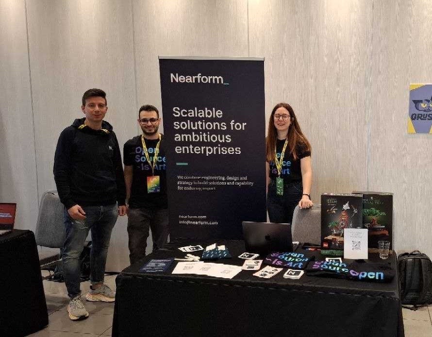 We're here at #jsDay2025 and proud to be Platinum sponsor of the event! 

Come chat to us about our current open roles and get your Open Source is Art tee while they last!! 👋

#Nearform #Hiring #JsDay