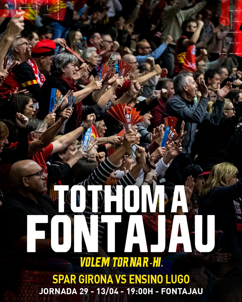 unigirona's tweet image. Aquest diumenge tothom a Fontajau 🫵

Si guanyem, som campiones de lliga regular. Si guanyem, tornem a l’#EuroLeagueWomen.

🆚 Ensino Lugo
🗓️ 13/04 - 19:00h
📍 Fontajau
🎟️ Entrades a bit.ly/3mogpQh

Us necessitem amb nosaltres! Volem tornar-hi!

#SomHiUni #LFEndesa