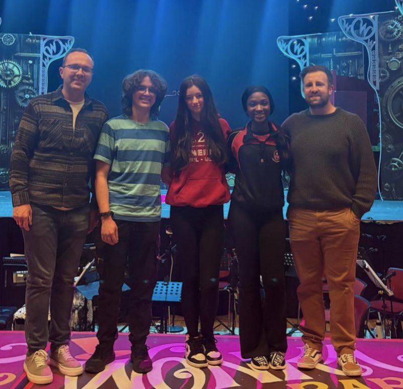 The crew behind the <a href="/LimerickMusical/">Limerick Musical Soc</a> digital backgrounds for their performance of Charlie and the Chocolate Factory on stage before the show.

<a href="/colaiste/">Coláiste Chiaráin</a> Media Teacher Mr O’Keeffe, Music Teacher Mr Moore, media students and incredible people Sarah , Miles and Mildred.
<a href="/ETBIreland/">ETBI</a>
