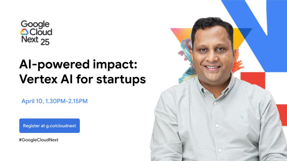 NoBroker.com (@nobrokercom) on Twitter photo Happening this week at Google Cloud Next 25!👇
Catch <a href="/akhil10s/">Akhil Gupta</a> at the session 'AI-powered impact: Vertex AI for startups' on April 10th, from 1:30 PM to 2:15 PM in Las Vegas.
Click to register: lnkd.in/g98MSh2a
#GoogleCloudNext
<a href="/googlecloud/">Google Cloud</a>
<a href="/GoogleStartups/">Google for Startups</a> Happening this week at Google Cloud Next 25!👇
Catch <a href="/akhil10s/">Akhil Gupta</a> at the session 'AI-powered impact: Vertex AI for startups' on April 10th, from 1:30 PM to 2:15 PM in Las Vegas.
Click to register: lnkd.in/g98MSh2a
#GoogleCloudNext
<a href="/googlecloud/">Google Cloud</a>
<a href="/GoogleStartups/">Google for Startups</a>