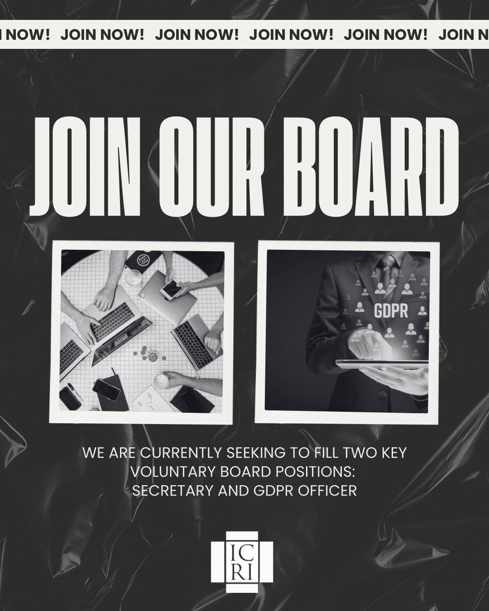 Conservators_Ireland (@icri__) on Twitter photo ICRI is looking for a Secretary and GDPR Officer to join our Board. Help shape the future of conservation in Ireland, build your network, and gain leadership experience.
Interested? Get in touch!
#ICRI #ConservationIreland #JoinTheBoard #CulturalHeritage ICRI is looking for a Secretary and GDPR Officer to join our Board. Help shape the future of conservation in Ireland, build your network, and gain leadership experience.
Interested? Get in touch!
#ICRI #ConservationIreland #JoinTheBoard #CulturalHeritage