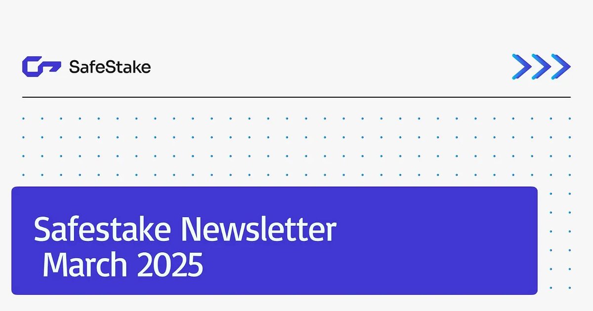 SafeStake March Newsletter is Live!

Catch up on all the latest updates, including:

🔹 Community Engagement &amp; Events
🔹 Media Spotlight: SafeStake in the News
🔹 Staking Summit 2025
🔹 Community Feedback in Action
🔹 Website Updates
🔹 SafeStake &amp; Ethereum by the Numbers

Read
