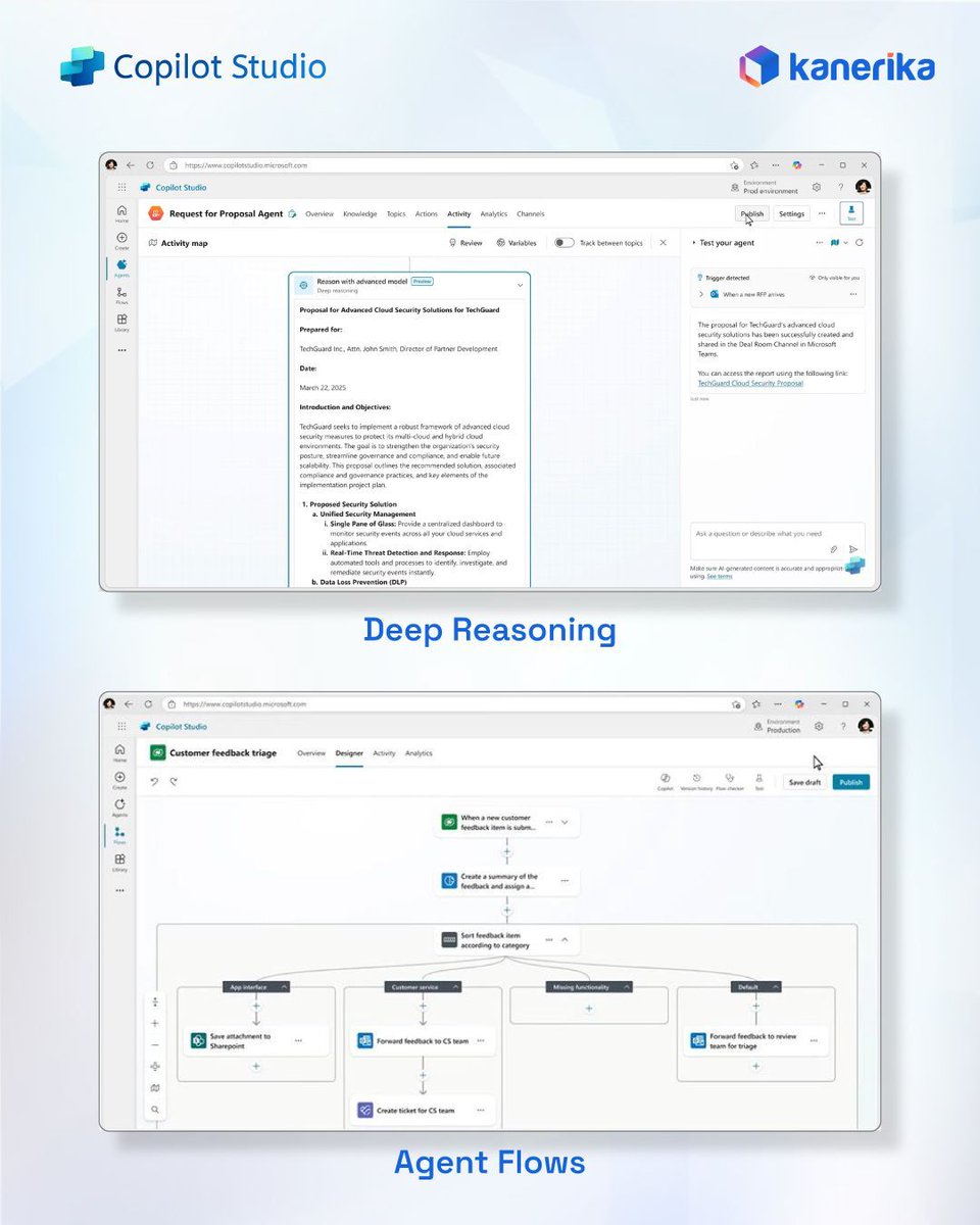 KanerikaSoft's tweet image. 🚀 Microsoft’s latest innovations with 𝗗𝗲𝗲𝗽 𝗥𝗲𝗮𝘀𝗼𝗻𝗶𝗻𝗴 and 𝗔𝗴𝗲𝗻𝘁 𝗙𝗹𝗼𝘄𝘀 in Copilot Studio are game-changers for how businesses will automate and optimize processes
 
Let’s talk! Reach out to us today! buff.ly/uuZ7MR3 

#DeepReasoning #AgentFlows