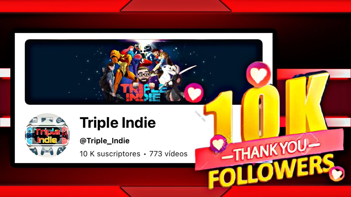 Por fin hemos llegado a los 10K en YOUTUBE. Solo puedo decir GRACIAS, GRACIAS y GRACIAS 😍😍😍

youtube.com/@triple_indie?…