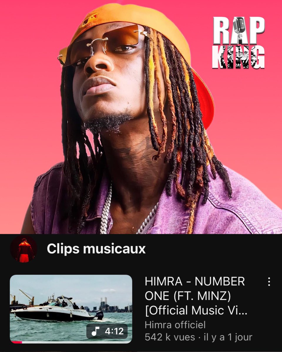 rapking634's tweet photo. 🚨BOOM| Le clip ”NUMBER ONE” de Himra est actuellement à 542.000 vues sur YouTube en un jour 13h 🥶

C’est le plus faible demarage de Himra depuis le début de son ”GRAND PRIME” 😱

Des pensées ? 

Rap King…✍🏾

#rapking225 #Himra https://t.co/67cD4aRZYZ