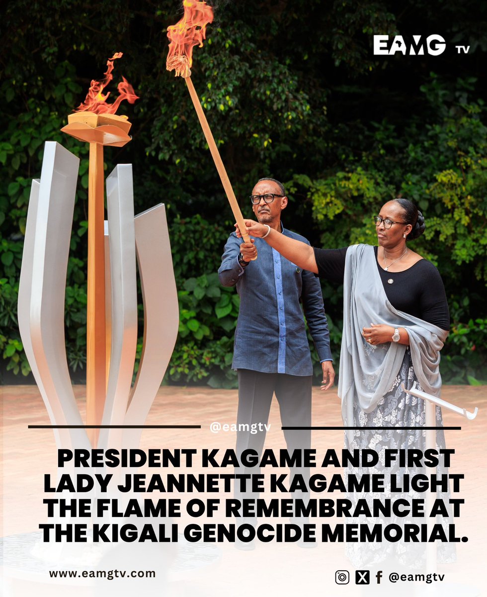 East Africa Media Group (@eamgtv) on Twitter photo President <a href="/PaulKagame/">Paul Kagame</a> and <a href="/FirstLadyRwanda/">First Lady of Rwanda</a> light the Flame of Remembrance at the <a href="/Kigali_Memorial/">Kigali Genocide Memorial</a>, marking the beginning of the 31st commemoration of the Genocide against the Tutsi in Rwanda.
#EAMGtv #Kwibuka31 eamgtv.com President <a href="/PaulKagame/">Paul Kagame</a> and <a href="/FirstLadyRwanda/">First Lady of Rwanda</a> light the Flame of Remembrance at the <a href="/Kigali_Memorial/">Kigali Genocide Memorial</a>, marking the beginning of the 31st commemoration of the Genocide against the Tutsi in Rwanda.
#EAMGtv #Kwibuka31 eamgtv.com