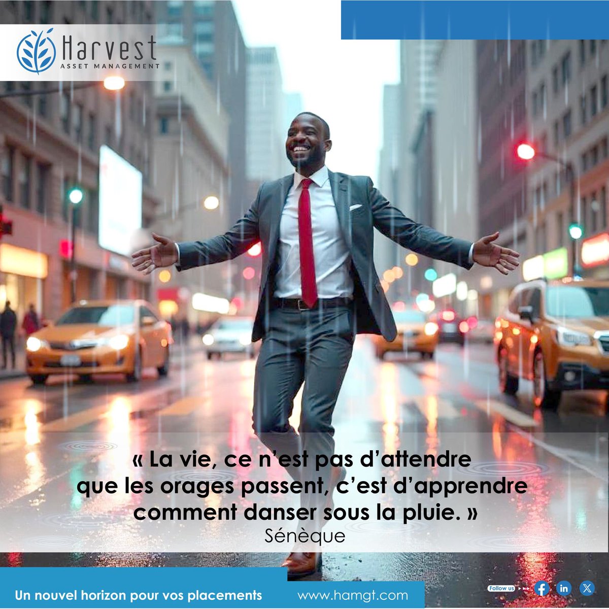HarvestAssetMgt's tweet photo. 🌧️ "La vie, ce n’est pas d’attendre que les orages passent, c’est d’apprendre à danser sous la pluie." - Sénèque 🌧️
Les défis sont des occasions de grandir.
Chez HAM, nous vous accompagnons dans l'atteinte de vos objectifs financiers, malgré les obstacles.
#HarvestAM #Succès https://t.co/C7a7cgMZQT