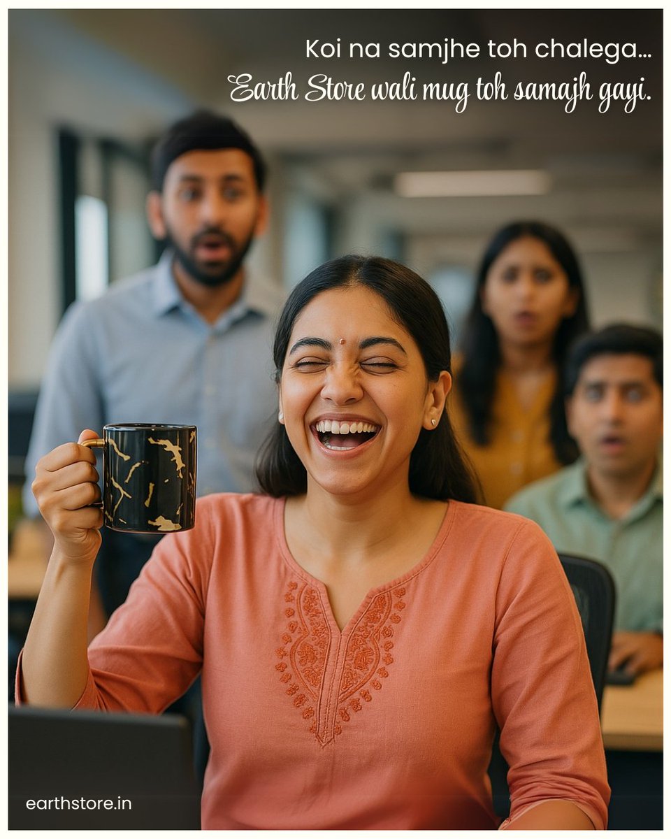 Earth Store Mug = Silent Best Friend 🤘😉

Product - Black Golden Copper Pipe Mug

#mug #muglover #mugcollection #tealovers #earthstore #teatime #officelife #viral #trending #ceramicproducts