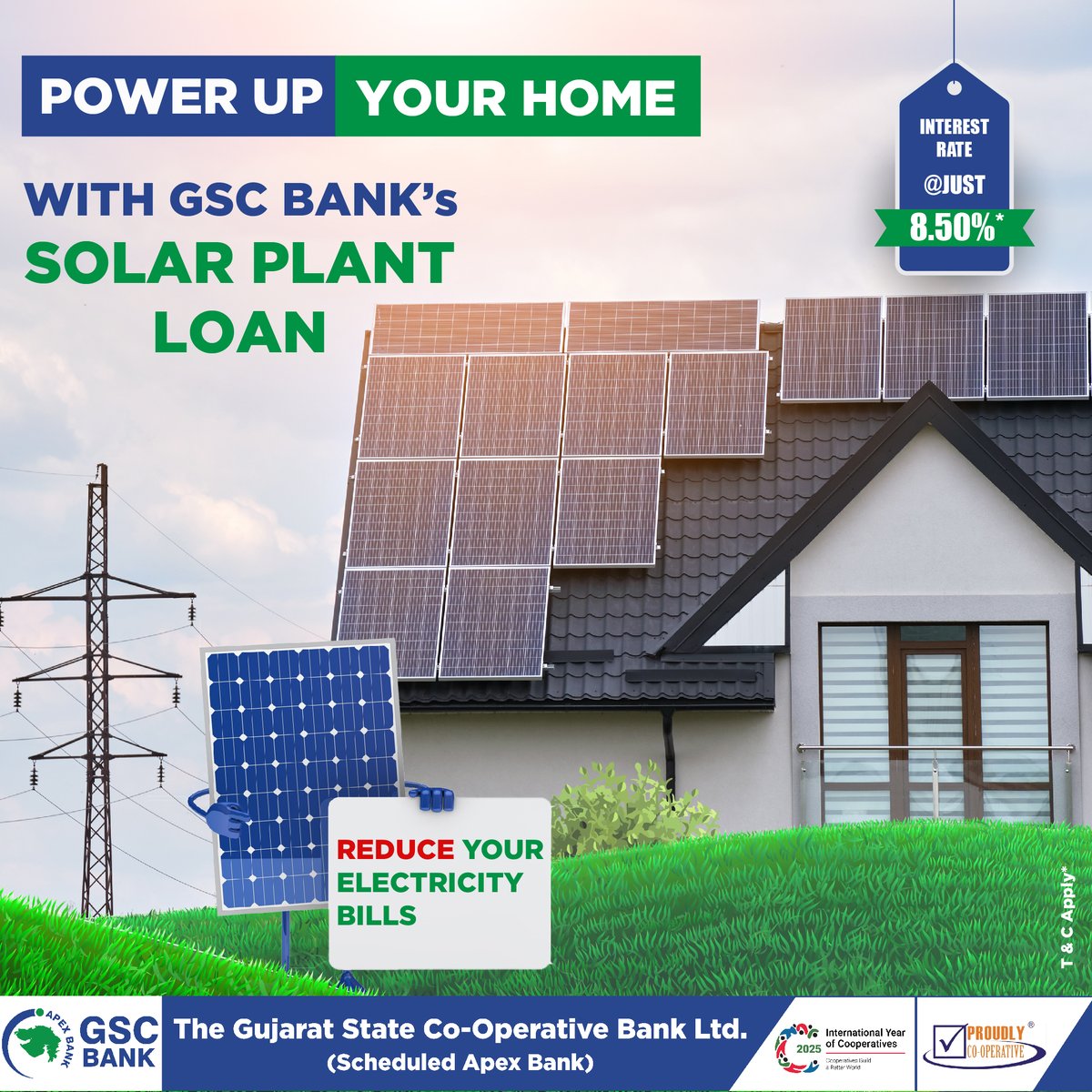 GSCBank's tweet image. Power Up Your Home &amp;amp; Save On Electricity Bills with GSC BANK's Solar Plant Loans.
#GoSolar #GoGreen #GoEcoFriendly #SaveElectricityBill #GSCB #banking #solarplants #loan #loanapproval #EasyInstallments #loanservices #commercial #domestic #VisitYourNearestBranch