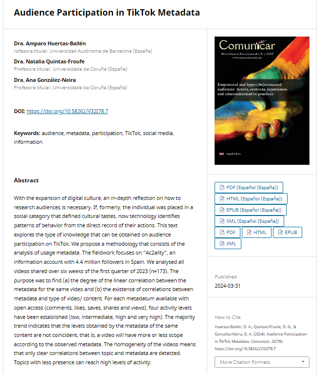 InCom-UAB. Institut de la Comunicació (@incomuab) on Twitter photo Actualitzats els indicadors SCImago Journal Rank (SJR) de revistes i sabent que Comunicar manté el Q1, volem dir-vos que aquest text va rebre els comentaris de 10 revisions. Esperem que continuïn funcionant els criteris científics <a href="/PointapUAB/">Polarización social e interculturalidad</a> revistacomunicar.com/ojs/index.php/… Actualitzats els indicadors SCImago Journal Rank (SJR) de revistes i sabent que Comunicar manté el Q1, volem dir-vos que aquest text va rebre els comentaris de 10 revisions. Esperem que continuïn funcionant els criteris científics <a href="/PointapUAB/">Polarización social e interculturalidad</a> revistacomunicar.com/ojs/index.php/…
