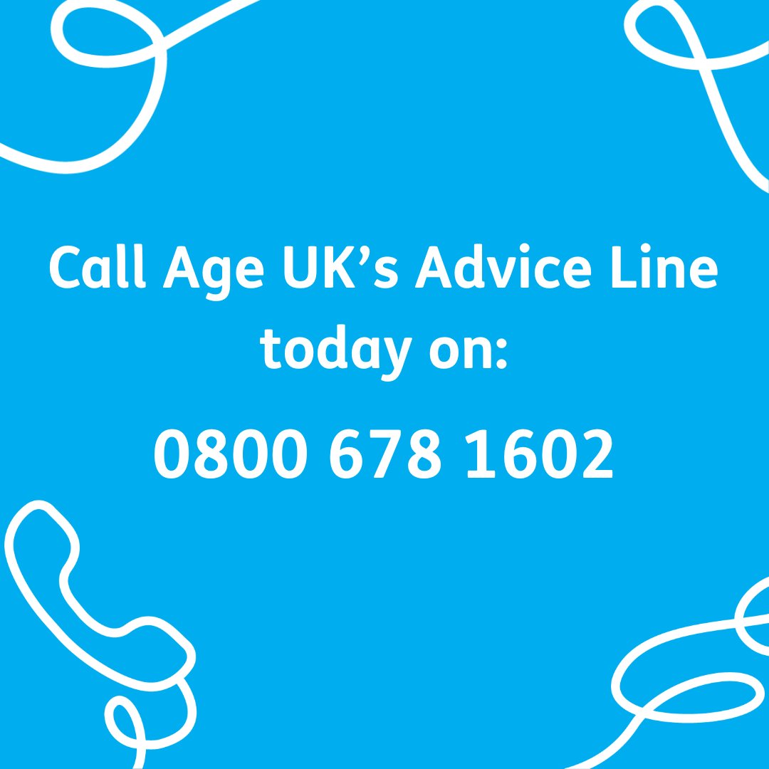 Our Advice Line is a free, confidential national telephone service for older people, as well as their families, friends, carers and professionals 💜
 
Call 0800 678 1602 between 8am and 7pm every day for advice and support.
