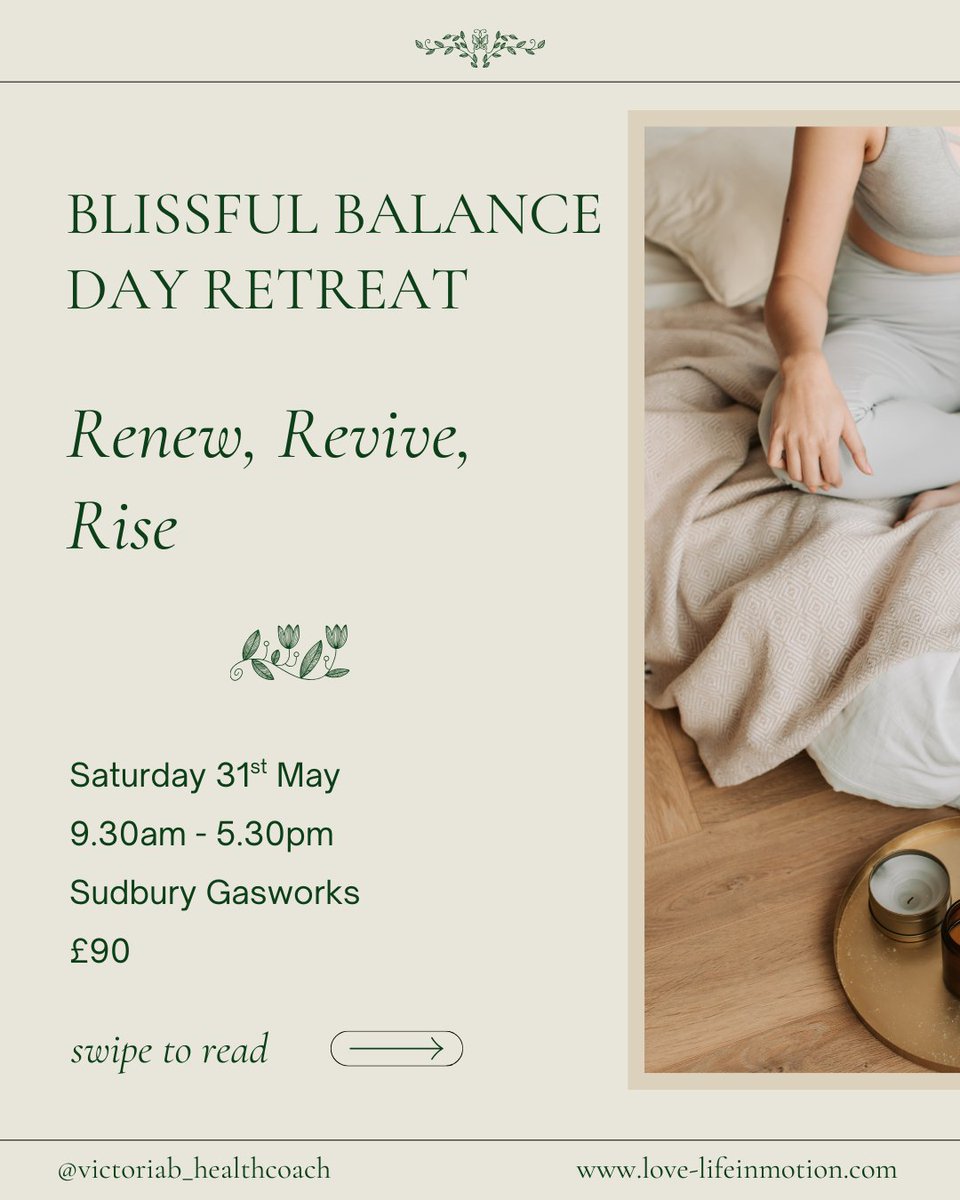 VBarton_LLIM's tweet image. Escape the hustle and bustle! 
Join us for the Blissful Day Retreat on May 31st at The Gasworks Sudbury. A perfect day to unwind and reconnect with yourself. Reserve your spot now: wix.to/CzGStQR 
#SelfCare #Mindfulness