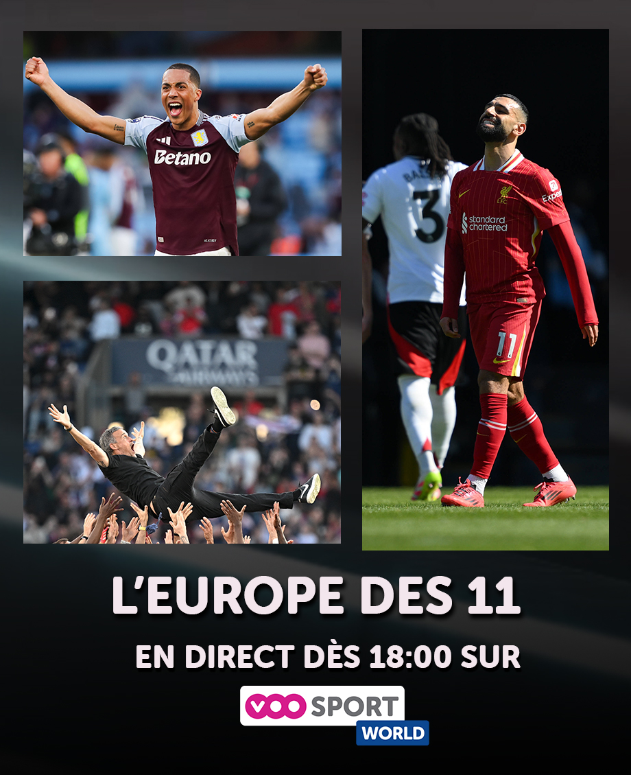 VOOsport (@voosport) on Twitter photo #EUROPEDES11 ⚽ | C'est lundi, c'est votre récap foot du week-end 😎
Avec au programme du tour d'Europe ⤵️
🔷 Aston Villa s'accroche au top 6
🔷 Liverpool prend l'eau
🔷 Le PSG encore champion
🎙️ <a href="/ChrisSchred/">Christine Schréder</a>
En direct dès 18:00 sur #VOOSPORTWORLD 📺 #EUROPEDES11 ⚽ | C'est lundi, c'est votre récap foot du week-end 😎
Avec au programme du tour d'Europe ⤵️
🔷 Aston Villa s'accroche au top 6
🔷 Liverpool prend l'eau
🔷 Le PSG encore champion
🎙️ <a href="/ChrisSchred/">Christine Schréder</a>
En direct dès 18:00 sur #VOOSPORTWORLD 📺