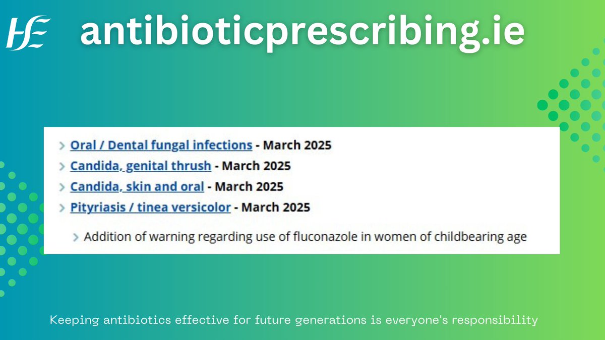 Antibiotic Prescribing (@antibioticpresc) on Twitter photo New updated warnings regarding use of fluconazole in women of childbearing age added to AntibioticPrescribing.ie  Visit our What's New page for a links to these updated pages and for all our updates bit.ly/3qwE3dN New updated warnings regarding use of fluconazole in women of childbearing age added to AntibioticPrescribing.ie  Visit our What's New page for a links to these updated pages and for all our updates bit.ly/3qwE3dN