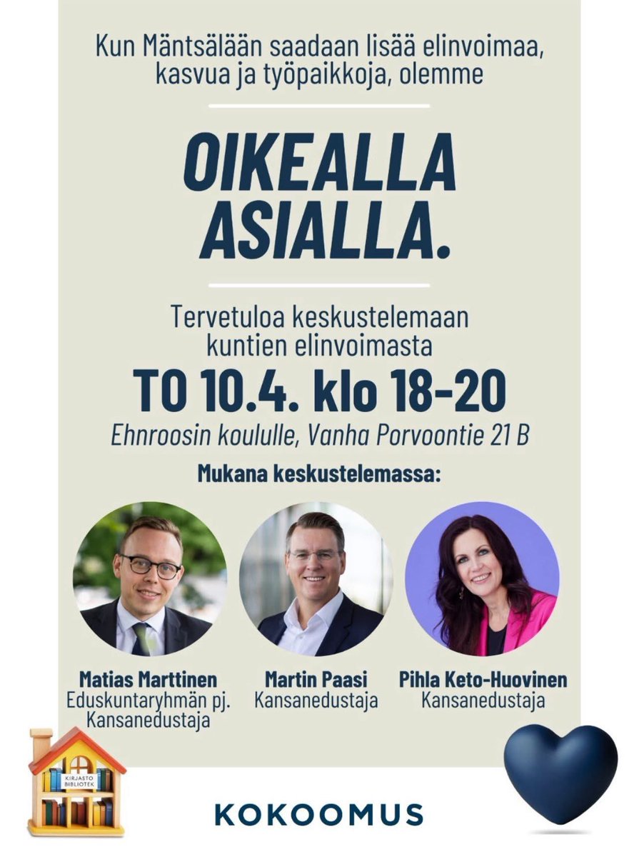 Tervetuloa! 💙🤍 #mäntsälä #kokoomus #elinvoima #kasvu #aluevaalit #kuntavaalit Mäntsälän Kokoomus