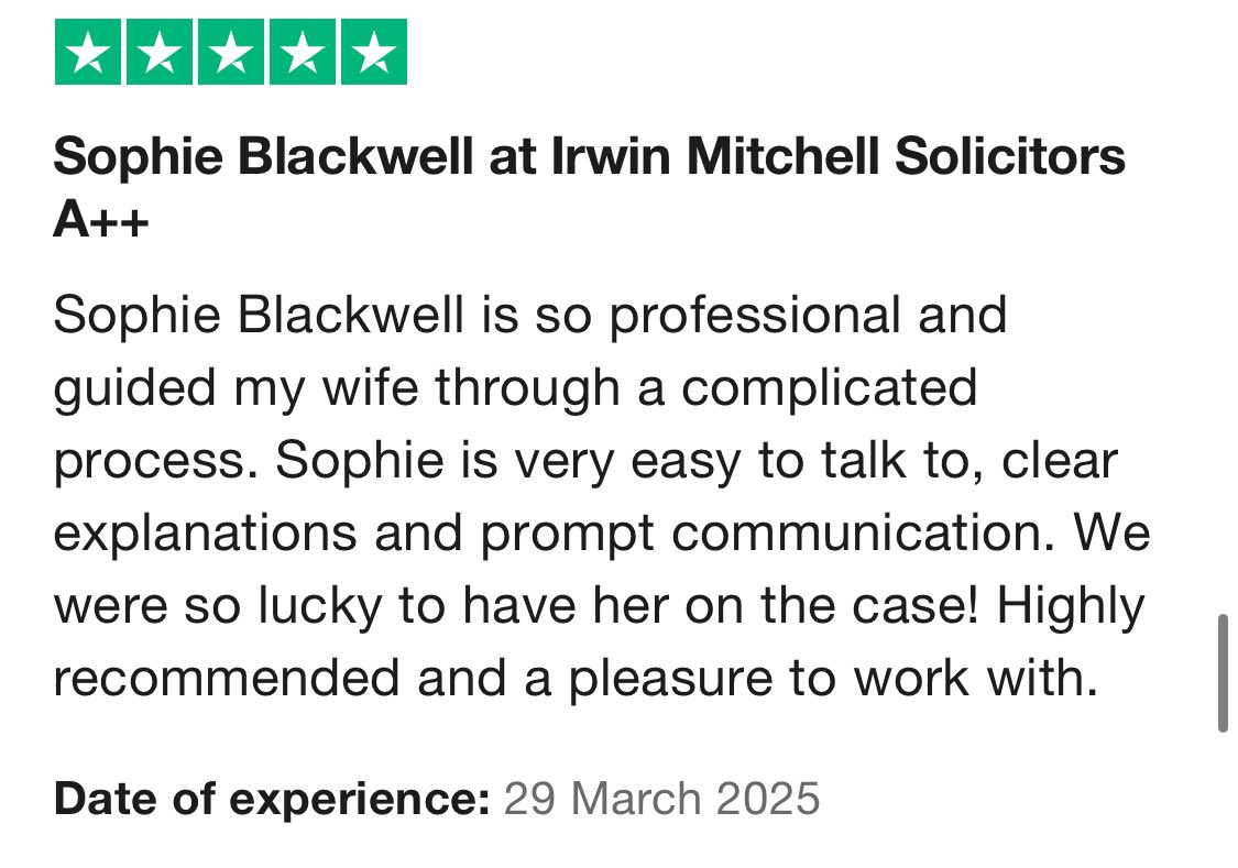 IM_Abigaill's tweet photo. More amazing 5-star reviews for SI Resolve! ⭐️

Well done team

#seriousinjury #irwinmitchell #SIResolve #clientcare #irwinmitchellsolicitors https://t.co/1SYv8ouvOL