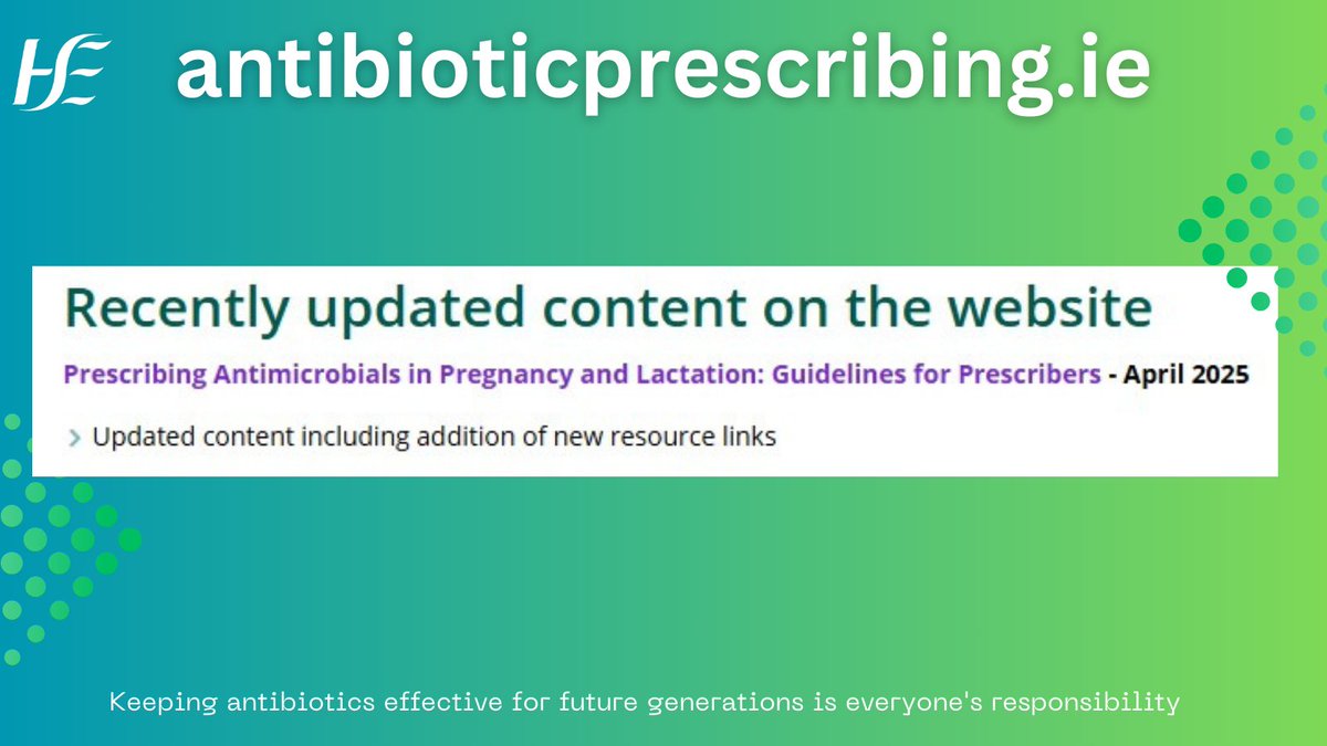 Antibiotic Prescribing (@antibioticpresc) on Twitter photo New updates on Prescribing in Pregnancy and Lactation page added to AntibioticPrescribing.ie  Visit our What's New page for a link to this page and for all our current updates bit.ly/3qwE3dN New updates on Prescribing in Pregnancy and Lactation page added to AntibioticPrescribing.ie  Visit our What's New page for a link to this page and for all our current updates bit.ly/3qwE3dN