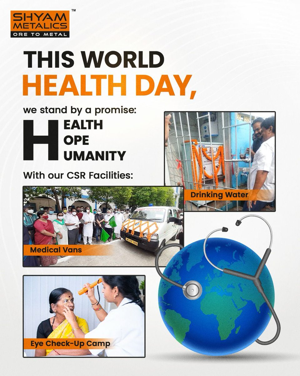 Each life deserves care, and every community, the promise of wellness.

From medical vans to clean drinking water and eye check-ups, our CSR efforts at <a href="/ShyamMetalics/">Shyam Metalics</a>  deliver real impact where it matters most.

#WorldHealthDay