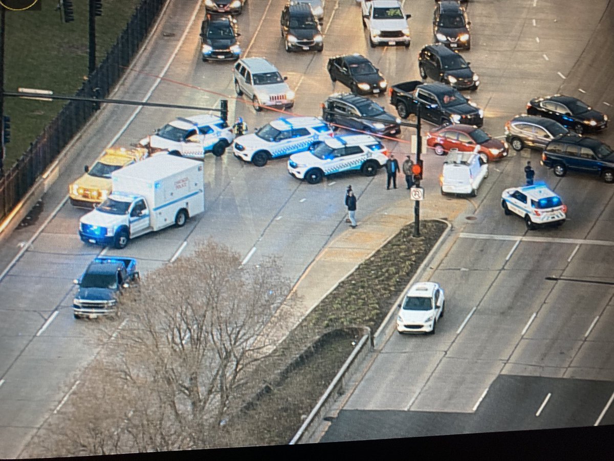 Major delay building on DuSable LSD. Northbound lanes are closed at Roosevelt with police activity. Solid from just past I-55 &amp; getting worse,