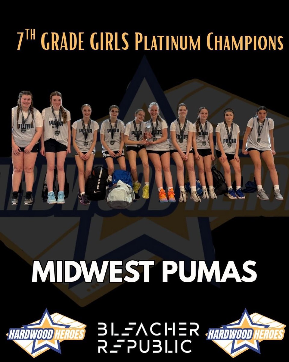 Hardwood Heroes 7th grade Platinum Champions: Midwest Pumas 🏆