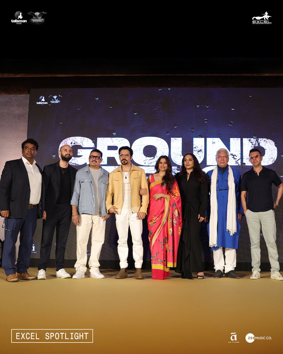 excelmovies's tweet photo. The Ground Zero team spotted at the trailer launch. #ExcelSpotlight 
Ground Zero trailer out now.

@emraanhashmi @SaieTamhankar @zyhssn @tejasdeoskar @ritesh_sid @FarOutAkhtar @sanchit421 @iampriyadarshee @J10kassim @vishalrr #SundeepSidhwani @Sheksabhi @Roynishikant @IamArhanBagati @TheSaranFiles @kamaljeetnegi #DreamzkrraftEntertainment @films_talisman #AAFilms @ZeeMusicCompany @BSF_India