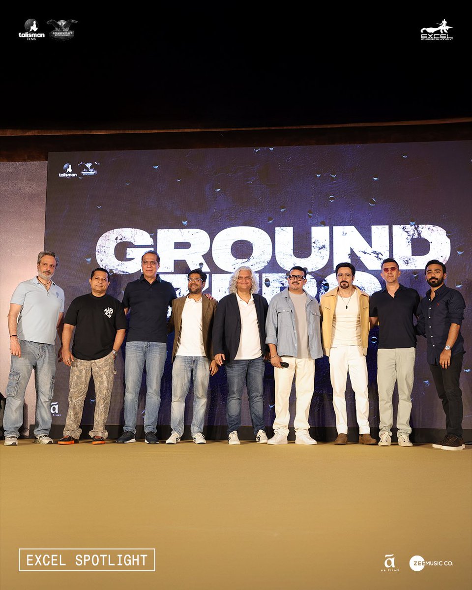 excelmovies's tweet photo. The Ground Zero team spotted at the trailer launch. #ExcelSpotlight 
Ground Zero trailer out now.

@emraanhashmi @SaieTamhankar @zyhssn @tejasdeoskar @ritesh_sid @FarOutAkhtar @sanchit421 @iampriyadarshee @J10kassim @vishalrr #SundeepSidhwani @Sheksabhi @Roynishikant @IamArhanBagati @TheSaranFiles @kamaljeetnegi #DreamzkrraftEntertainment @films_talisman #AAFilms @ZeeMusicCompany @BSF_India