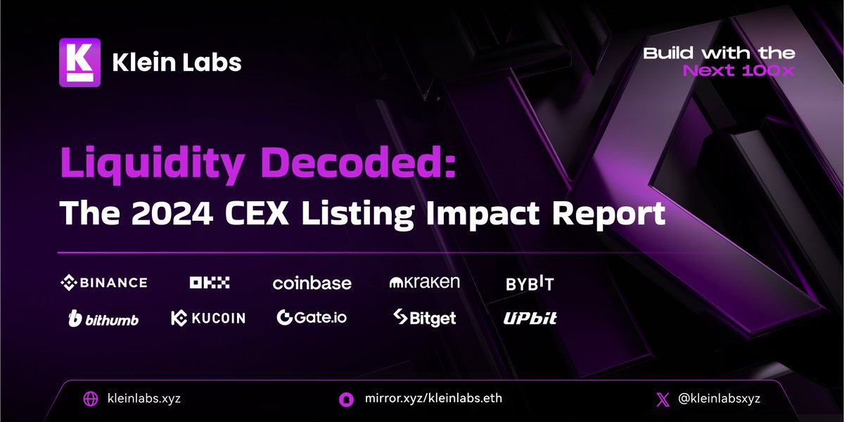 kleinlabsxyz's tweet image. 📘 2024 CEX Listing Effect Report – Breakdown by Klein Labs 

In a volatile market, are exchange listings still a reliable signal? Which platforms deliver the best performance? How do liquidity, FDV, and market cycles shape token price action?  (1/12)

📘 2024년 암호화폐 거래소…