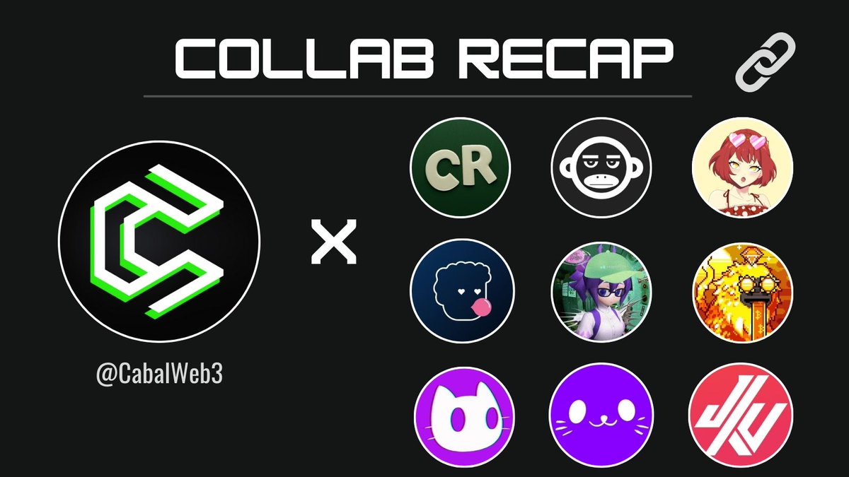 CabalWeb3's tweet image. Over the last 30 days, while the market is down, we’ve had the opportunity to collab with great projects across the space. 

Here is a recap of some collabs we’ve had.