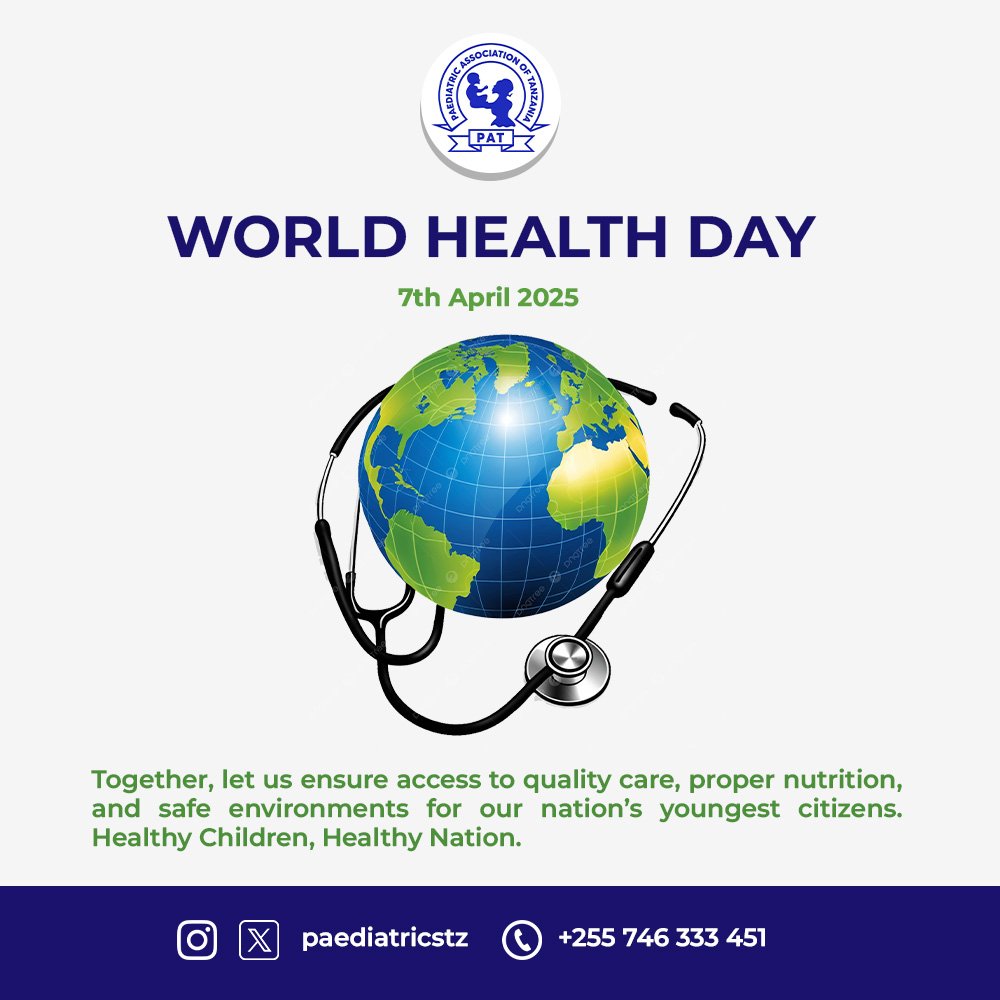 Happy World Health Day.

Together, let us ensure access to quality care, proper nutrition, and safe environments for our Nation's youngest Citizens.

Healthy Children, Healthy Nation.

#WorldHealthDay