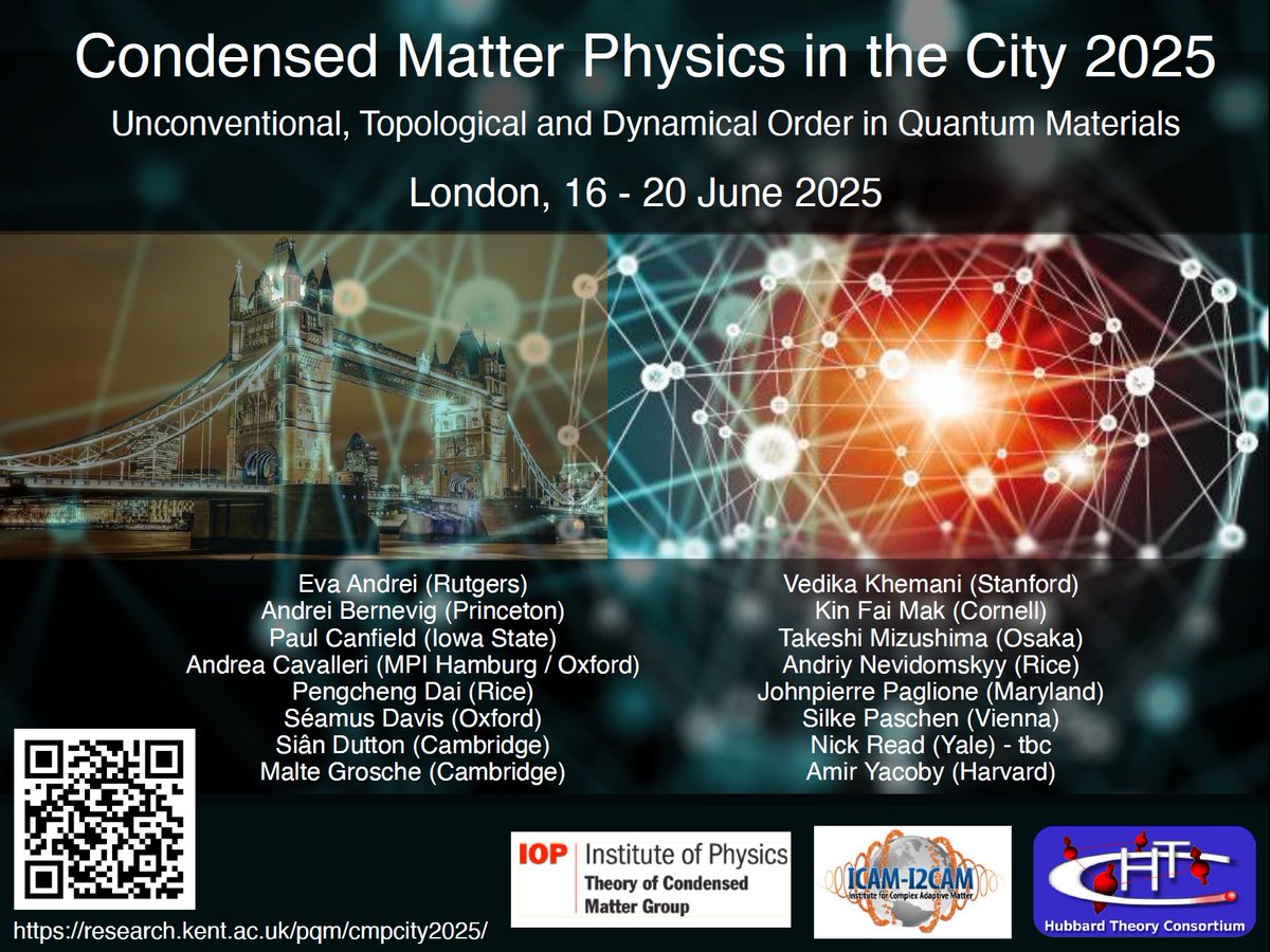 jm_tomczak's tweet image. 📢 Condensed Matter Physics in the City 2025
⏰ 16-20 June 🗺️ UCL, London
👉 Registration: research.kent.ac.uk/pqm/cmpcity202…
#cmpcity25
